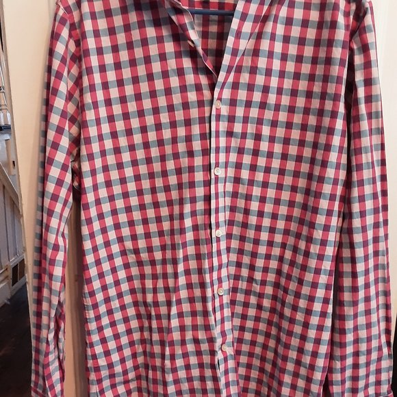Boys/Mens Pink and Blue Express button up dress shirt - Picture 3 of 3